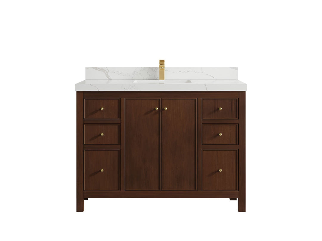 Chicago Teak 48 in. W x 22 in. D Single Sink Bathroom Vanity - Willow Bath and Vanity