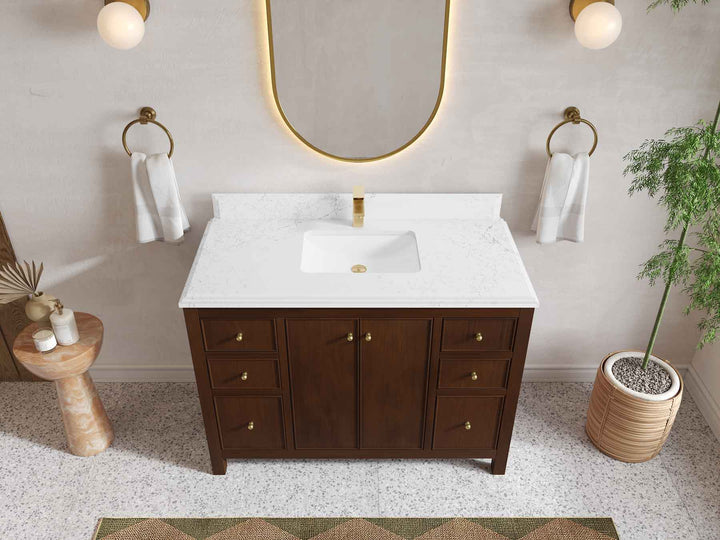 Chicago Teak 48 in. W x 22 in. D Single Sink Bathroom Vanity - photo 22