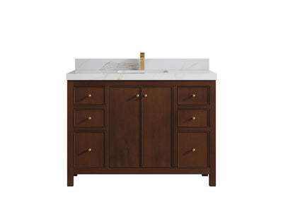Chicago Teak 48 in. W x 22 in. D Single Sink Bathroom Vanity - Willow Bath and Vanity