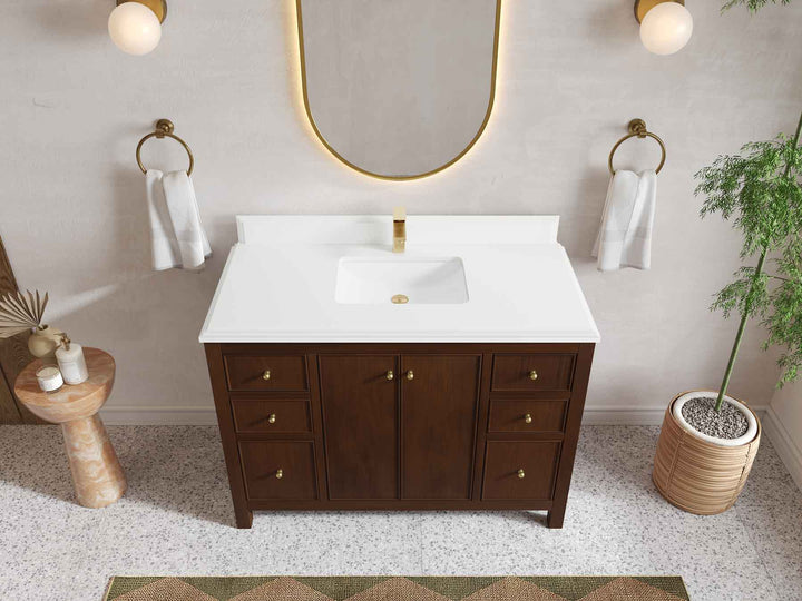 Chicago Teak 48 in. W x 22 in. D Single Sink Bathroom Vanity - photo 24
