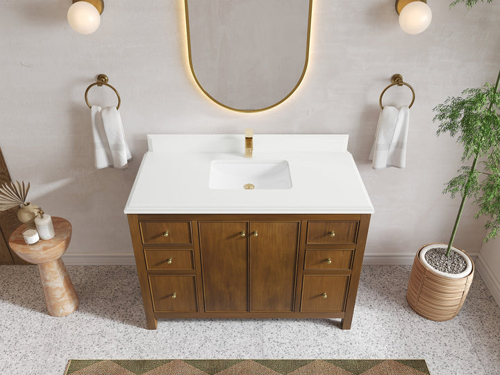 Chicago Teak 48 in. W x 22 in. D Single Sink Bathroom Vanity - photo 26