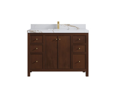 Chicago Teak 48 in. W x 22 in. D Single Sink Bathroom Vanity - Willow Bath and Vanity