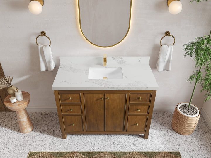 Chicago Teak 48 in. W x 22 in. D Single Sink Bathroom Vanity - photo 18