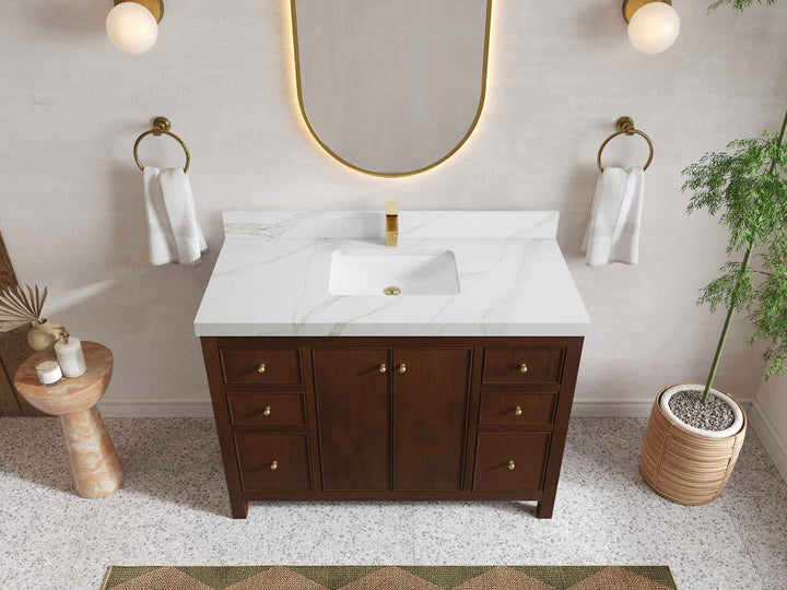 Chicago Teak 48 in. W x 22 in. D Single Sink Bathroom Vanity - photo 18