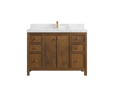 Chicago Teak 48 in. W x 22 in. D Single Sink Bathroom Vanity - Willow Bath and Vanity