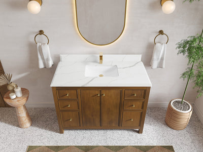 Chicago Teak 48 in. W x 22 in. D Single Sink Bathroom Vanity - Willow Bath and Vanity
