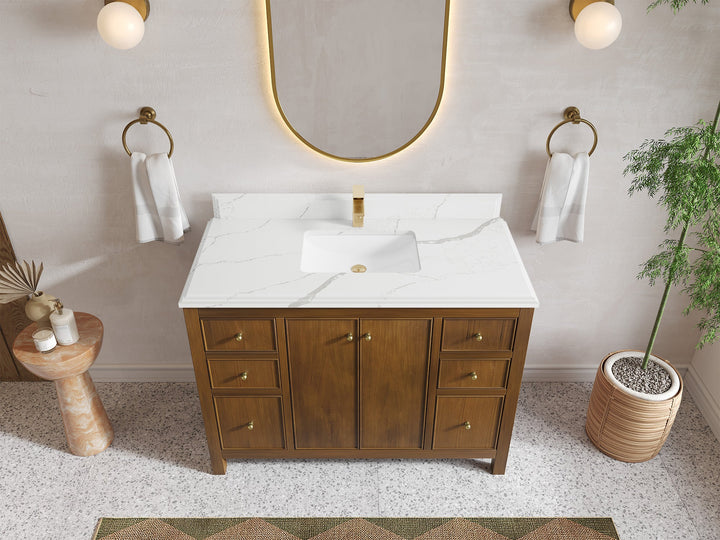 Chicago Teak 48 in. W x 22 in. D Single Sink Bathroom Vanity - photo 22