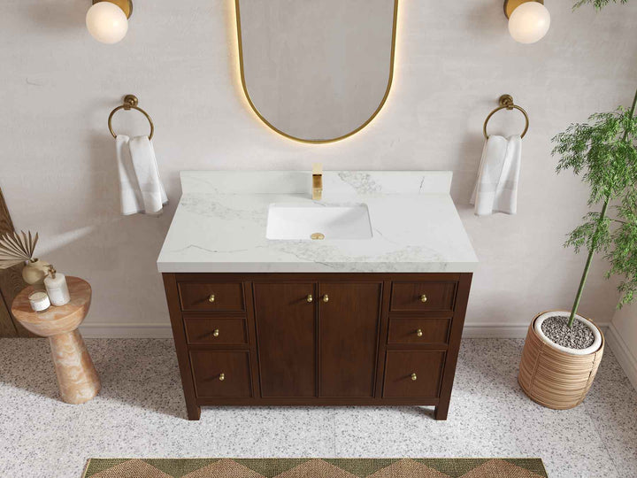 Chicago Teak 48 in. W x 22 in. D Single Sink Bathroom Vanity - photo 16