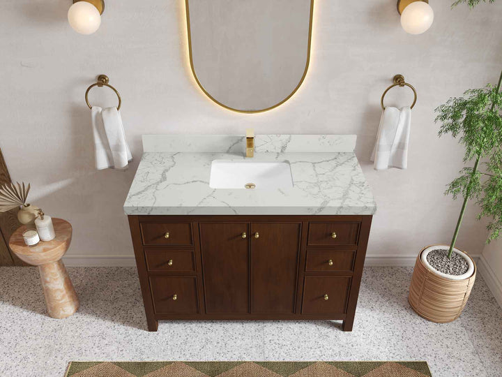 Chicago Teak 48 in. W x 22 in. D Single Sink Bathroom Vanity - photo 38