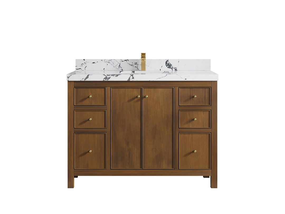 Chicago Teak 48 in. W x 22 in. D Single Sink Bathroom Vanity - Willow Bath and Vanity