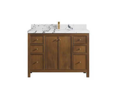 Chicago Teak 48 in. W x 22 in. D Single Sink Bathroom Vanity - Willow Bath and Vanity