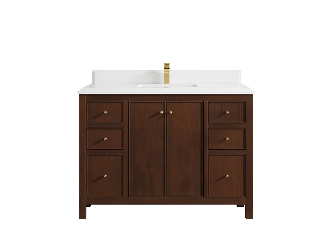 Chicago Teak 48 in. W x 22 in. D Single Sink Bathroom Vanity - Willow Bath and Vanity