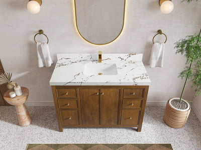 Chicago Teak 48 in. W x 22 in. D Single Sink Bathroom Vanity - Willow Bath and Vanity