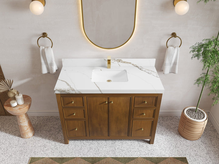 Chicago Teak 48 in. W x 22 in. D Single Sink Bathroom Vanity - photo 14
