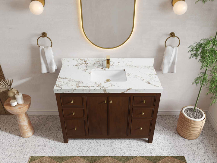 Chicago Teak 48 in. W x 22 in. D Single Sink Bathroom Vanity - photo 34