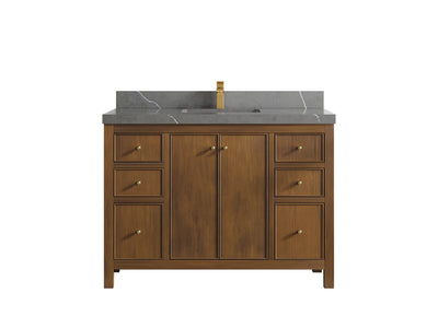 Chicago Teak 48 in. W x 22 in. D Single Sink Bathroom Vanity - Willow Bath and Vanity
