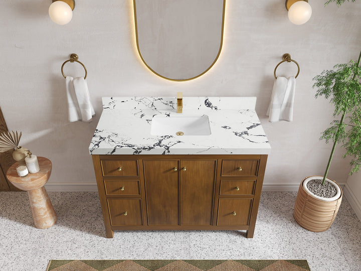 Chicago Teak 48 in. W x 22 in. D Single Sink Bathroom Vanity - photo 38