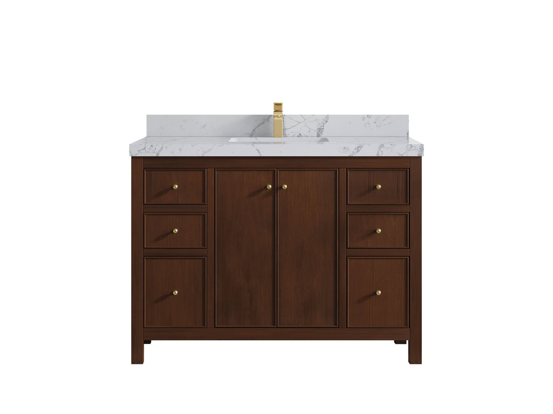 Chicago Teak 48 in. W x 22 in. D Single Sink Bathroom Vanity - Willow Bath and Vanity