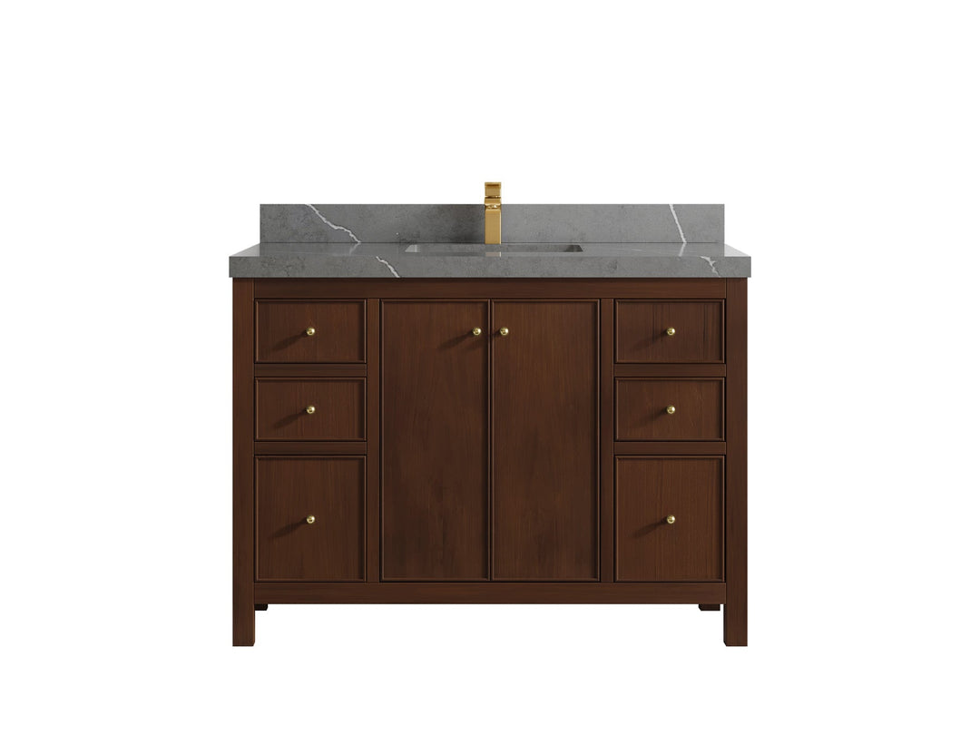 Chicago Teak 48 in. W x 22 in. D Single Sink Bathroom Vanity - Willow Bath and Vanity