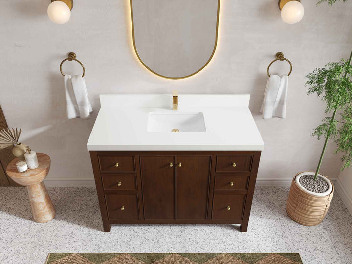 Chicago Teak 48 in. W x 22 in. D Single Sink Bathroom Vanity - photo 40
