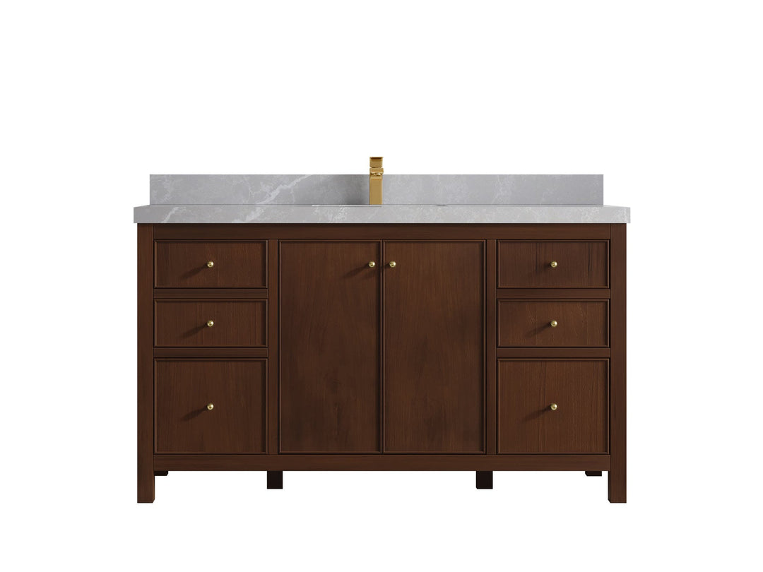 Chicago Teak 60 in. W x 22 in. D Single Sink Bathroom Vanity - Willow Bath and Vanity