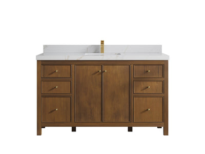 Chicago Teak 60 in. W x 22 in. D Single Sink Bathroom Vanity - Willow Bath and Vanity