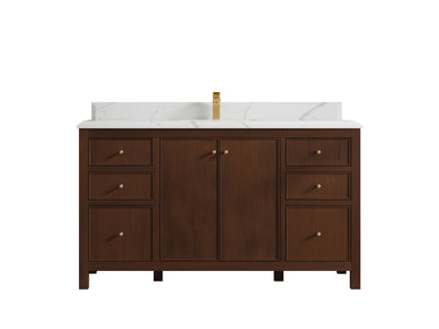 Chicago Teak 60 in. W x 22 in. D Single Sink Bathroom Vanity - Willow Bath and Vanity