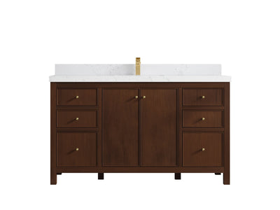 Chicago Teak 60 in. W x 22 in. D Single Sink Bathroom Vanity - Willow Bath and Vanity
