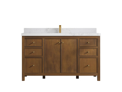 Chicago Teak 60 in. W x 22 in. D Single Sink Bathroom Vanity - Willow Bath and Vanity
