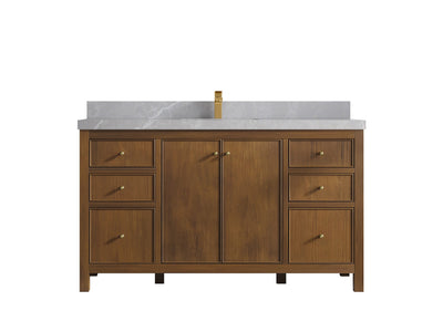 Chicago Teak 60 in. W x 22 in. D Single Sink Bathroom Vanity - Willow Bath and Vanity