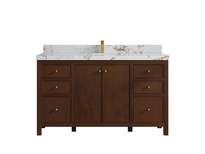 Chicago Teak 60 in. W x 22 in. D Single Sink Bathroom Vanity - Willow Bath and Vanity