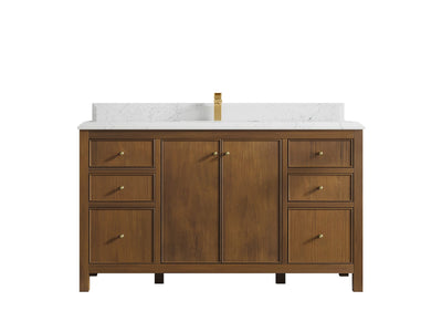 Chicago Teak 60 in. W x 22 in. D Single Sink Bathroom Vanity - Willow Bath and Vanity