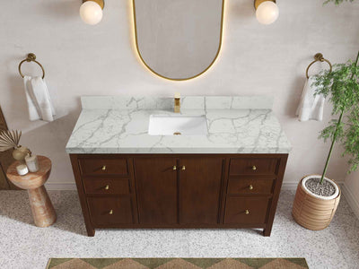 Chicago Teak 60 in. W x 22 in. D Single Sink Bathroom Vanity - Willow Bath and Vanity