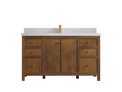 Chicago Teak 60 in. W x 22 in. D Single Sink Bathroom Vanity - Willow Bath and Vanity