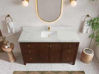 Chicago Teak 60 in. W x 22 in. D Single Sink Bathroom Vanity - Willow Bath and Vanity