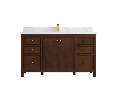 Chicago Teak 60 in. W x 22 in. D Single Sink Bathroom Vanity - Willow Bath and Vanity