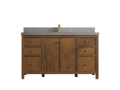 Chicago Teak 60 in. W x 22 in. D Single Sink Bathroom Vanity - Willow Bath and Vanity