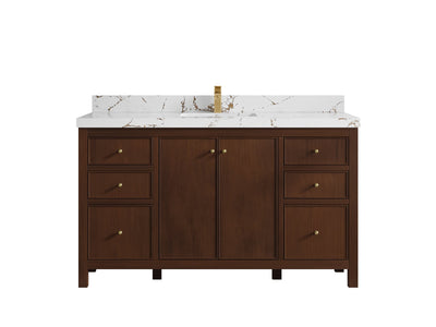 Chicago Teak 60 in. W x 22 in. D Single Sink Bathroom Vanity - Willow Bath and Vanity