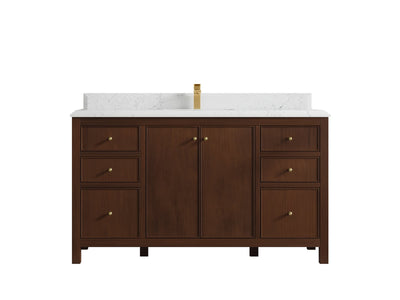 Chicago Teak 60 in. W x 22 in. D Single Sink Bathroom Vanity - Willow Bath and Vanity