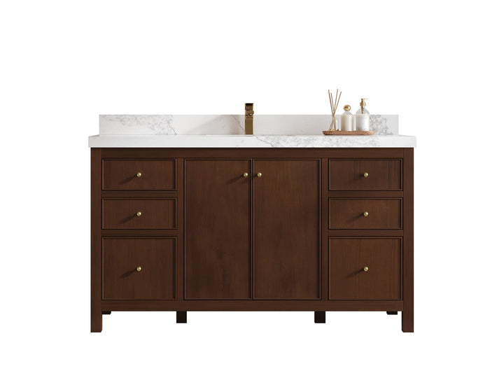 Chicago Teak 60 in. W x 22 in. D Single Sink Bathroom Vanity - photo 1