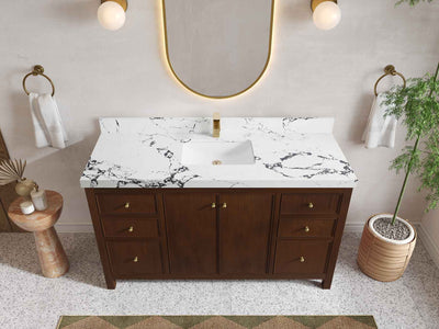 Chicago Teak 60 in. W x 22 in. D Single Sink Bathroom Vanity - Willow Bath and Vanity