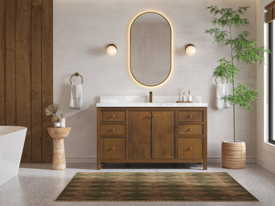 Chicago Teak 60 in. W x 22 in. D Single Sink Bathroom Vanity - Willow Bath and Vanity