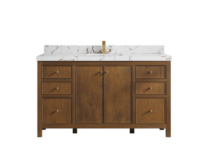 Chicago Teak 60 in. W x 22 in. D Single Sink Bathroom Vanity - photo 34