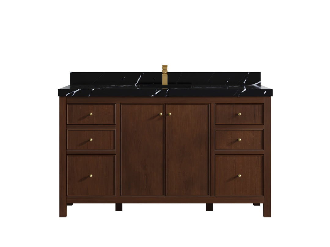 Chicago Teak 60 in. W x 22 in. D Single Sink Bathroom Vanity - Willow Bath and Vanity
