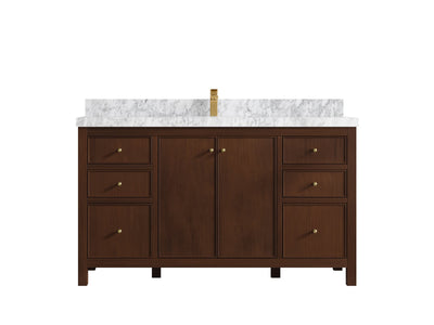 Chicago Teak 60 in. W x 22 in. D Single Sink Bathroom Vanity - Willow Bath and Vanity