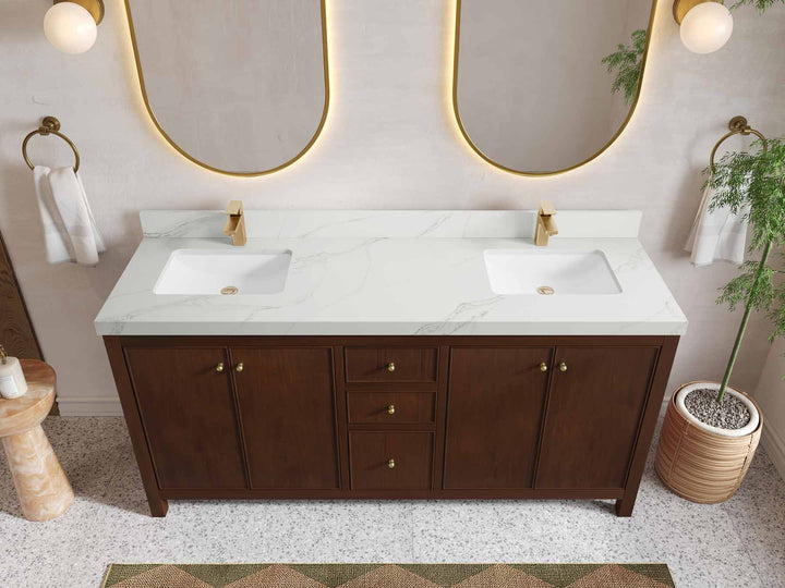Chicago Teak 72 in. W x 22 in. D Double Sink Bathroom Vanity - photo 18