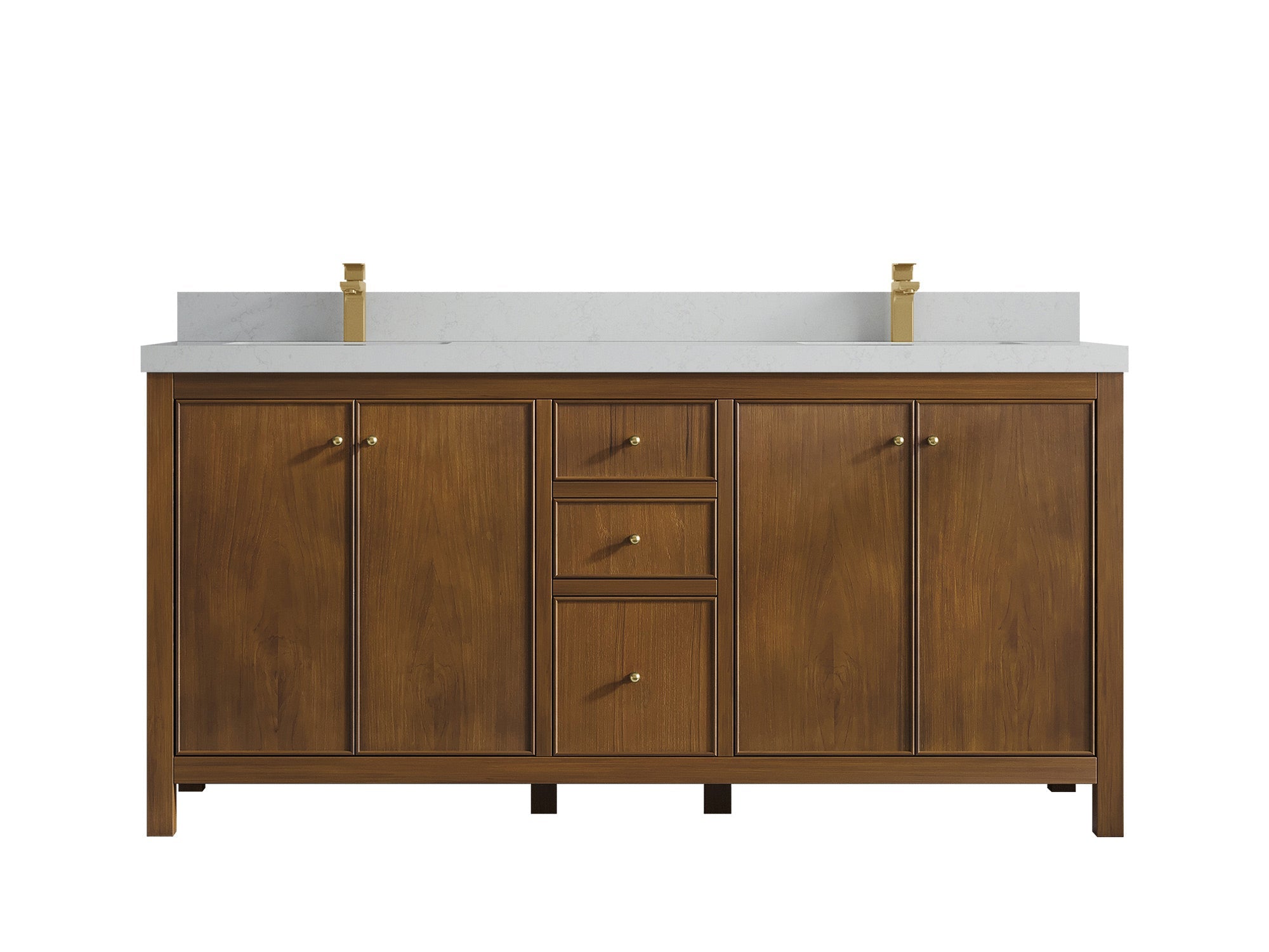 Chicago Teak 72 in. W x 22 in. D Double Sink Bathroom Vanity - Willow Bath and Vanity