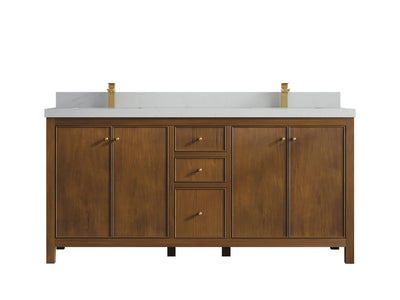 Chicago Teak 72 in. W x 22 in. D Double Sink Bathroom Vanity - Willow Bath and Vanity