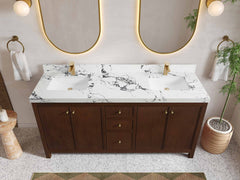 Chicago Teak 72 in. W x 22 in. D Double Sink Bathroom Vanity - photo 34