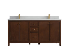 Chicago Teak 72 in. W x 22 in. D Double Sink Bathroom Vanity - photo 9